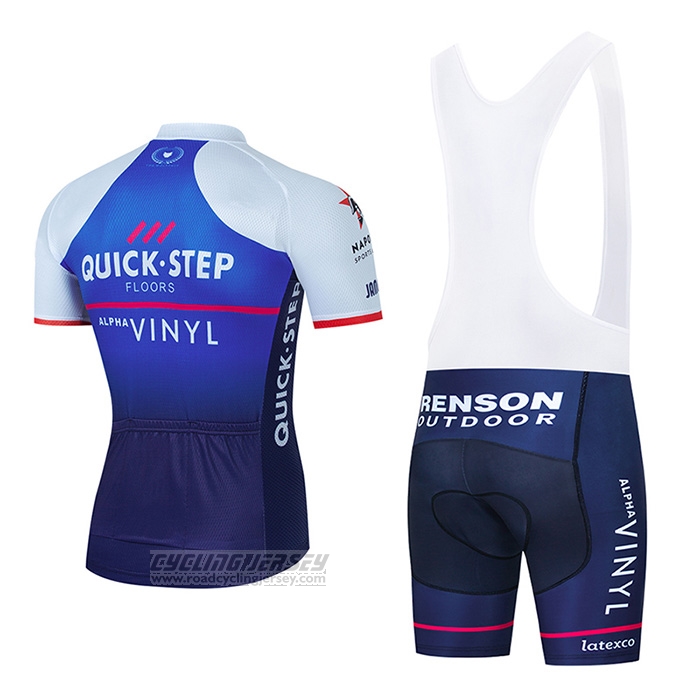 2022 Cycling Jersey Quick Step Alpha Vinyl Blue White Short Sleeve and Bib Short